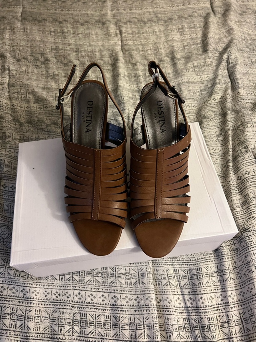Brown Strappy Slingback Heels